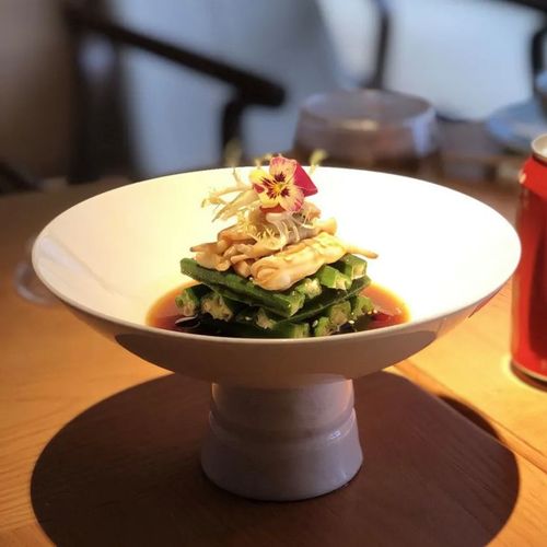 酒店餐具白瓷高脚盘热菜冷菜摆盘创意意境菜特色盘不规则明档摆台