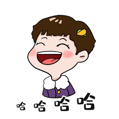 可爱短发女孩开心大笑表情包卡通动图gif