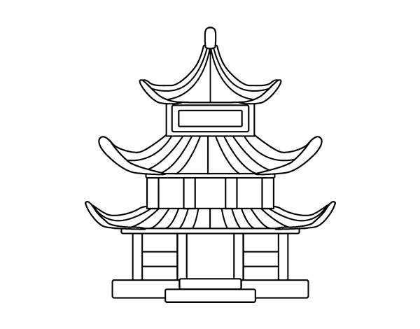 古代建筑简笔画图片