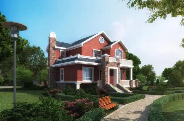 二层美式田园风别墅,全包价40万元起,新农村别墅典范之作