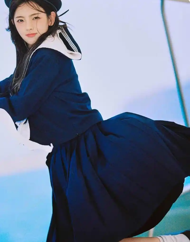 明星同款 杨超越jk海军水手服 夏季少女穿搭