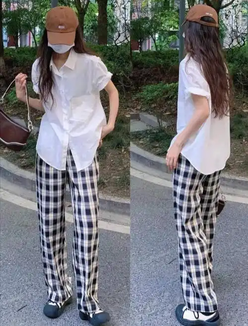 格子裤子配什么上衣好看