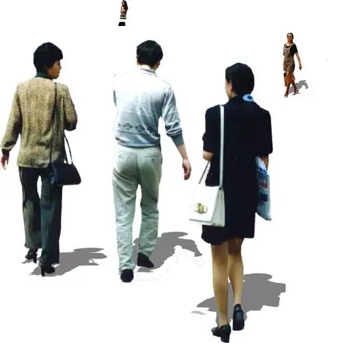 行人路人成群透视素材