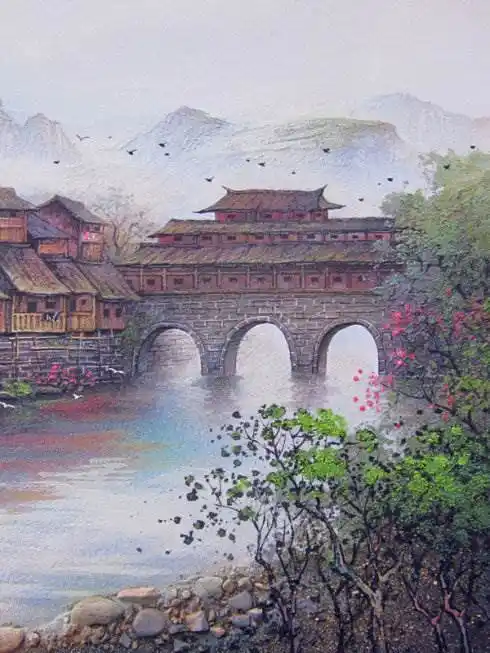 凤凰古城水彩画凤凰古城素描图片