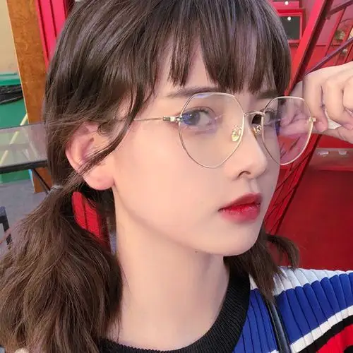 近视眼镜女韩版潮有度数复古超轻多边形平光圆脸眼睛框架网红款男10