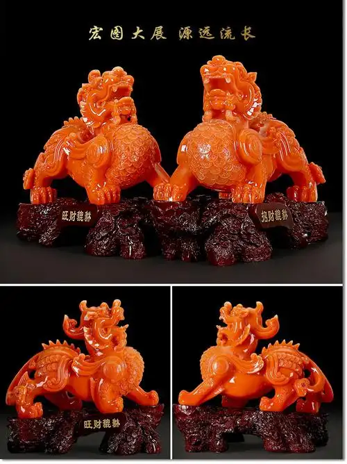 开光招财貔貅摆件大号聚财旺财貔恘一对客厅皮丘装饰开业工艺礼品