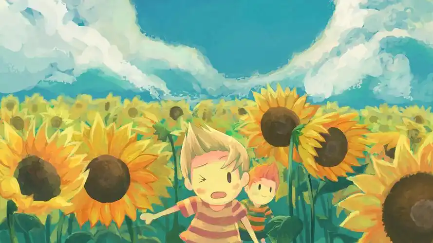 手绘向日葵朝阳壁纸图片