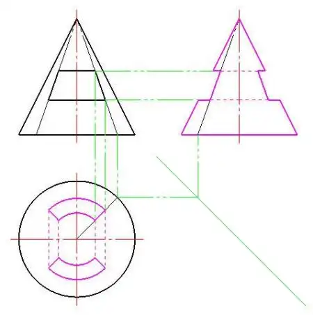 求这个圆锥三视图,急,急,急,在线等