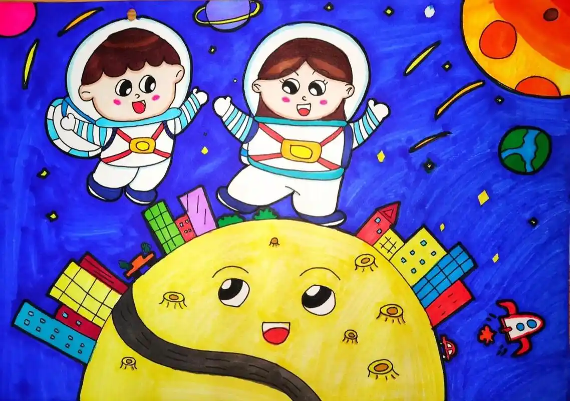 儿童画简笔画主题画《我的梦想》 上色图终于赶出来了不然天天被催