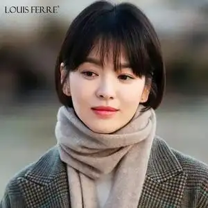 路易假发女短发宋慧乔同款空气刘海波波头圆脸递针真发修脸全头套