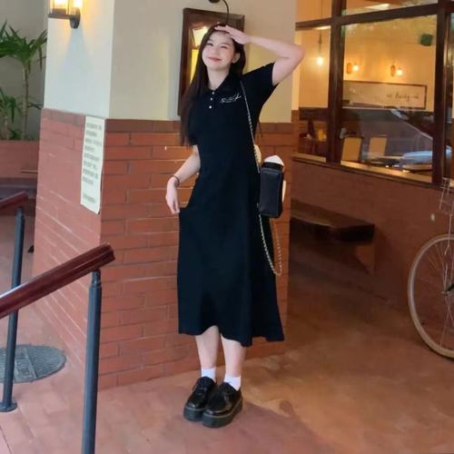 nzglr苹果型身材胖妹妹穿搭显瘦小黑裙大码胖mm高级感后背蝴蝶结