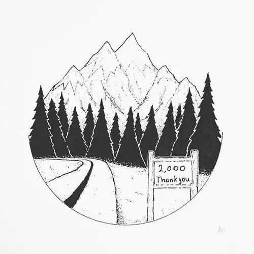 风景画黑白插画