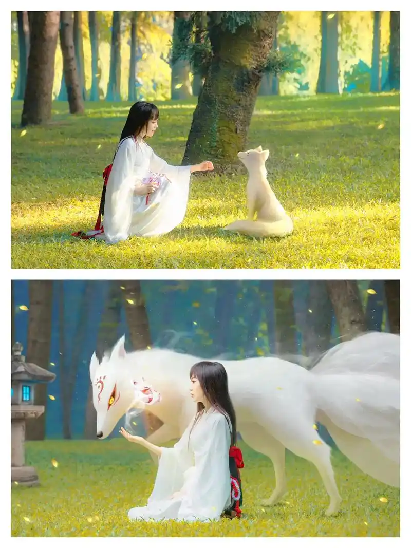 这是摄影77画画 白狐是我画出来的 这个 - 抖音