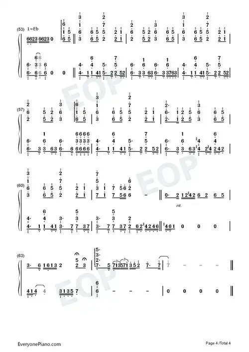 海底-凤凰传奇版双手简谱预览4