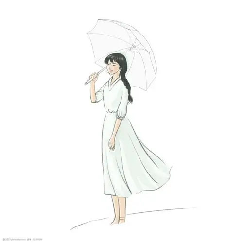 一个清秀的美女在等人免抠图