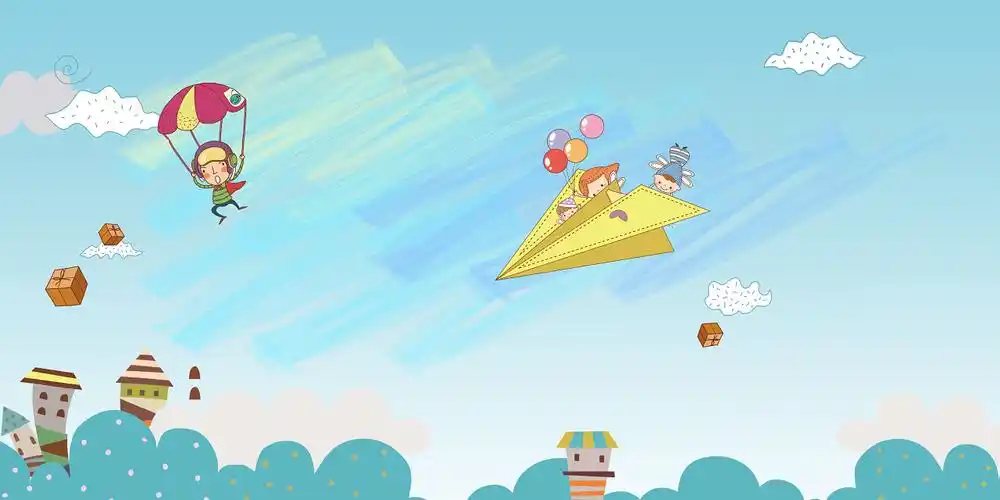 复学卡通儿童水彩手绘风开学季插画动态背景