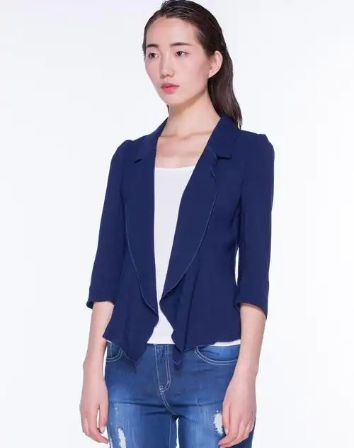 藏蓝色休闲上衣