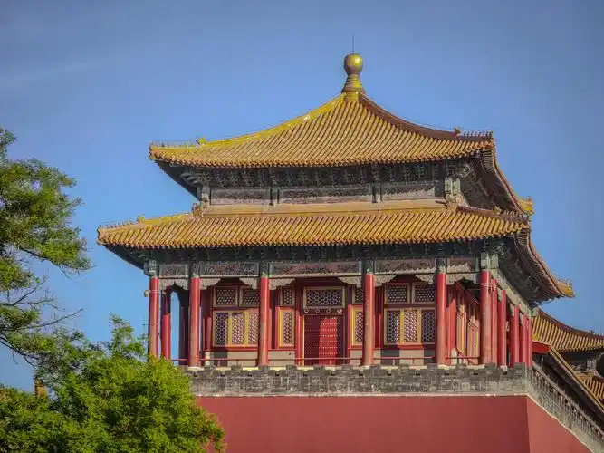 北京故宫建筑阳光影