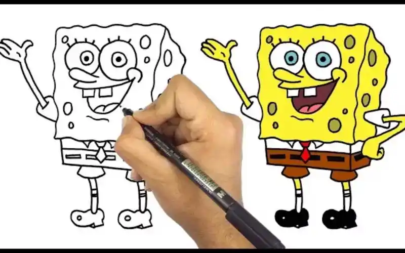 儿童简笔画早教启蒙,教你快速画一个海绵宝宝