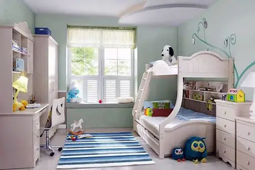 一个卧室改两间儿童房儿童房两张床装修设计