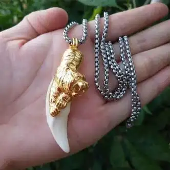 嫁福 虎牙吊坠狼牙护身符平安真狼牙挂件真牙项链野生狼牙 【高品质】