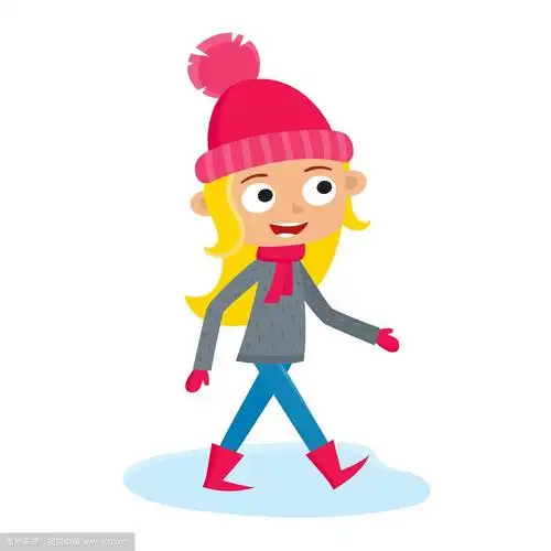 少女步行卡通