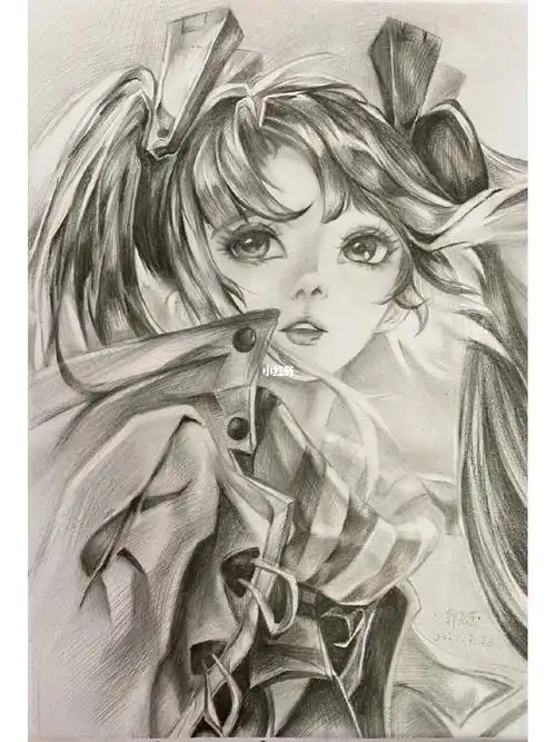 学生临摹素描漫画