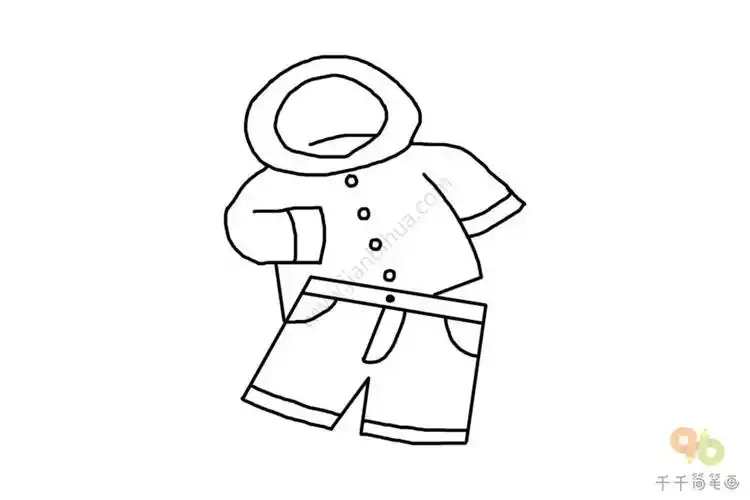 男童套装简笔画_衣服简笔画