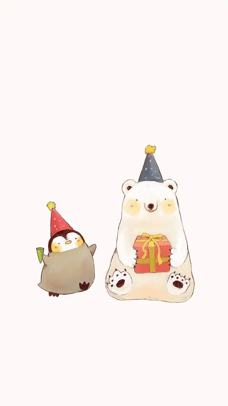 超可爱大白熊卡通图片手机壁纸