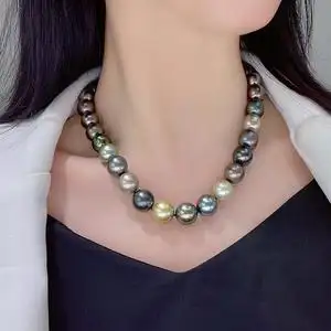 大溪地黑珍珠混彩项链