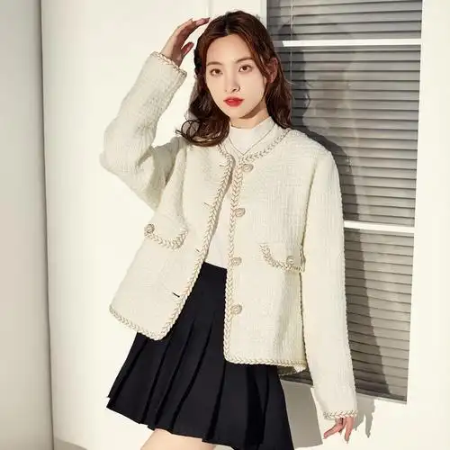 3件85折价2039元叠加优惠券唐狮年春秋新款法式小香风外套女短款气质