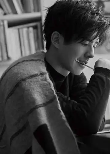 侧脸绝了,刘昊然简直就是文艺青年,彩色的印花毛衣有个性