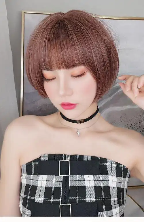 假发女短发网红时尚波波头圆脸 修脸自然蓬松bobo逼真发型全