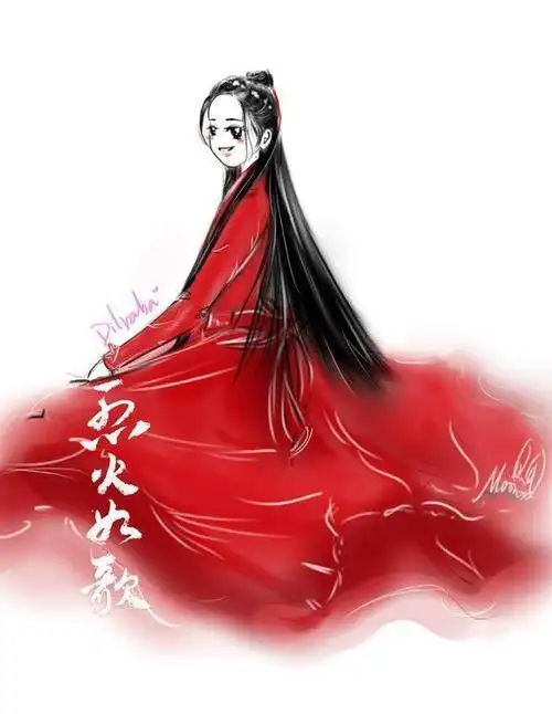 《烈火如歌》迪丽热巴如歌的手绘版,q版图片,超级可爱呀