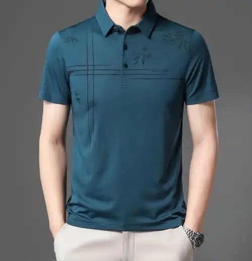 0成交1件梦特姣纯棉短袖t恤男夏季翻领半袖polo衫体恤中年爸爸装条纹