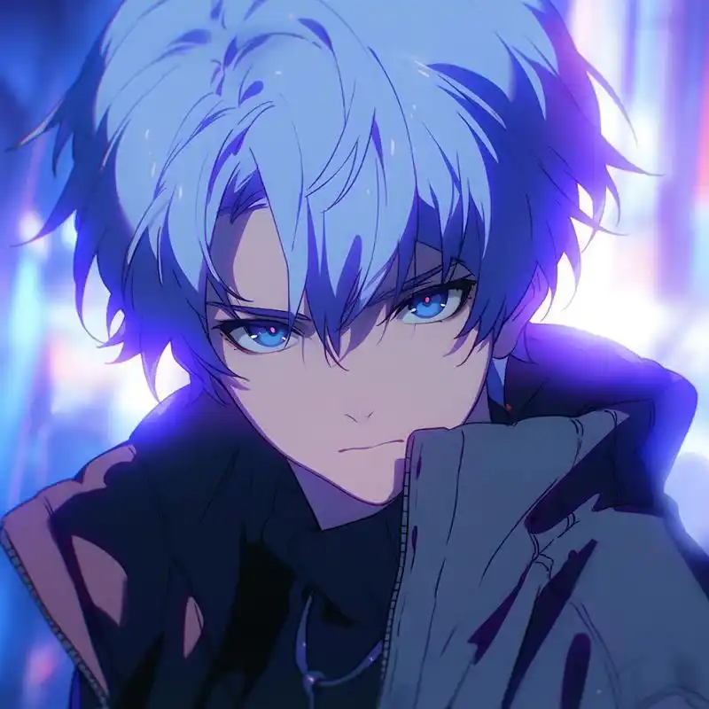 5250蓝发少年动漫头像5250