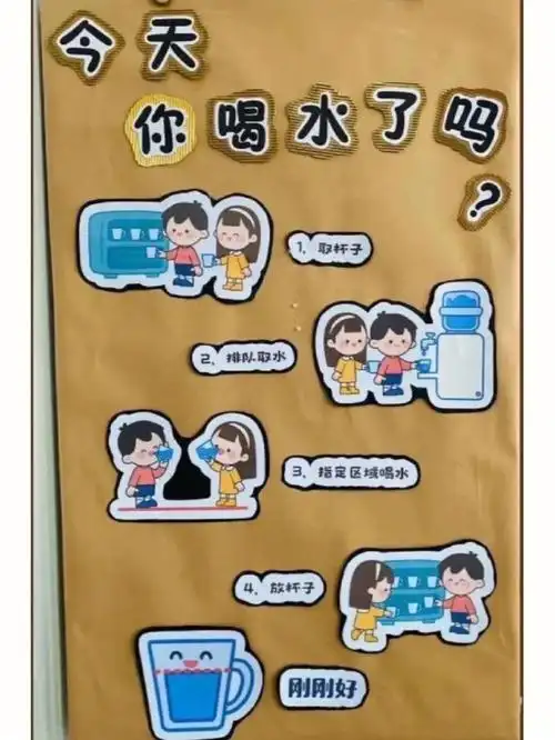 幼儿园  幼儿园喝水区域#幼儿园环创可打印素材