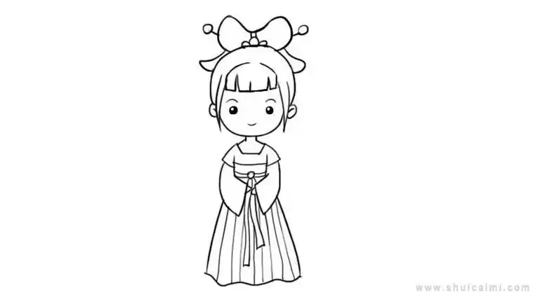 简单漂亮8一9岁最美丽公主的画最简单美少女画画填色书梦幻公主礼服秀