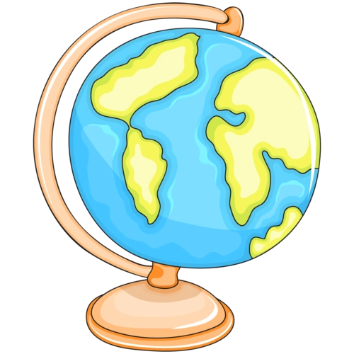 卡通手绘地球仪