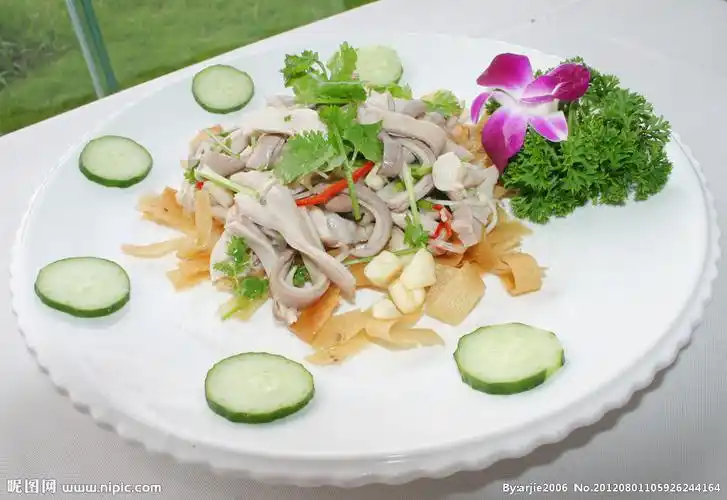 沙姜捞起猪肚丝图片