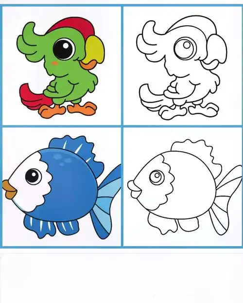 美工区/小动物简笔画#简笔画 #幼儿园简笔画涂色 #美工区环 - 抖音