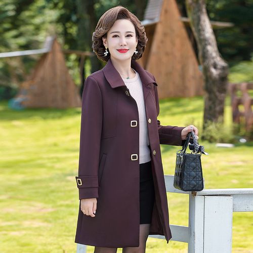 中老年女装春秋风衣中长款妈妈装外套洋气2022新款秋装阔太太上衣