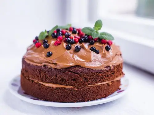 巧克力蛋糕,浆果,食物,甜点 壁纸