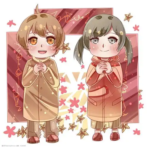 新年道贺的兄妹二人