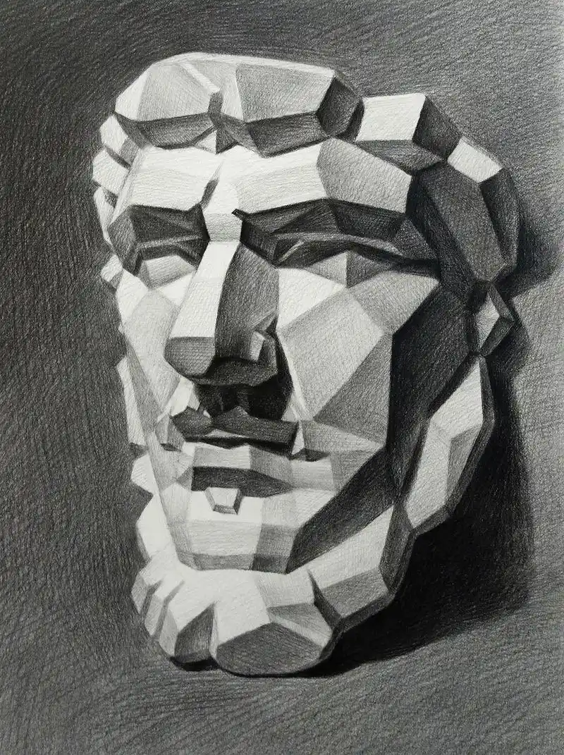 亚历山大切面像步骤.慢慢更,经常忘了在这边发. #素描 #石 - 抖音