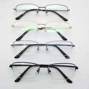 深圳钛架18k金男士商务眼镜框ip电镀超轻眼镜框架半框近视镜镜