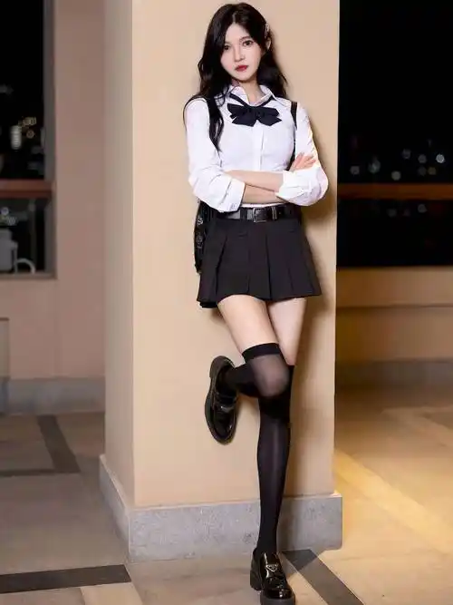 学生装黑丝美腿:青春与成熟的完美融合_时尚_女孩_衬衫