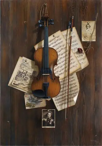 宋宇的写实油画《小提琴》