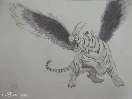 翅膀老虎简笔画