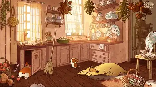 "的 《doggie corgi 》 1080p/ 放松/ g 大众级/ 视频/ 222m 两幅壁纸